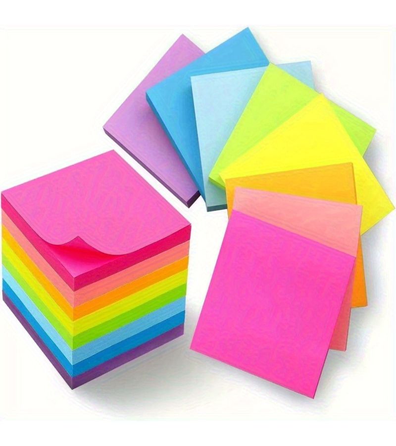 600 Pcs Vibrant Assorted Colors Sticky Notes Pad For Office School Note Taking And Reminders - Image 4