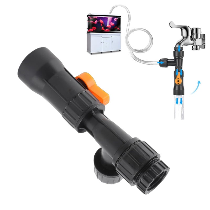 GLOGLOW Aquarium Water Changer, Fish Water Changer Faucet Adapter Replacement Faucet Nozzles Pump with 2 Faucet Adapters Control Valve Assembly - Image 1