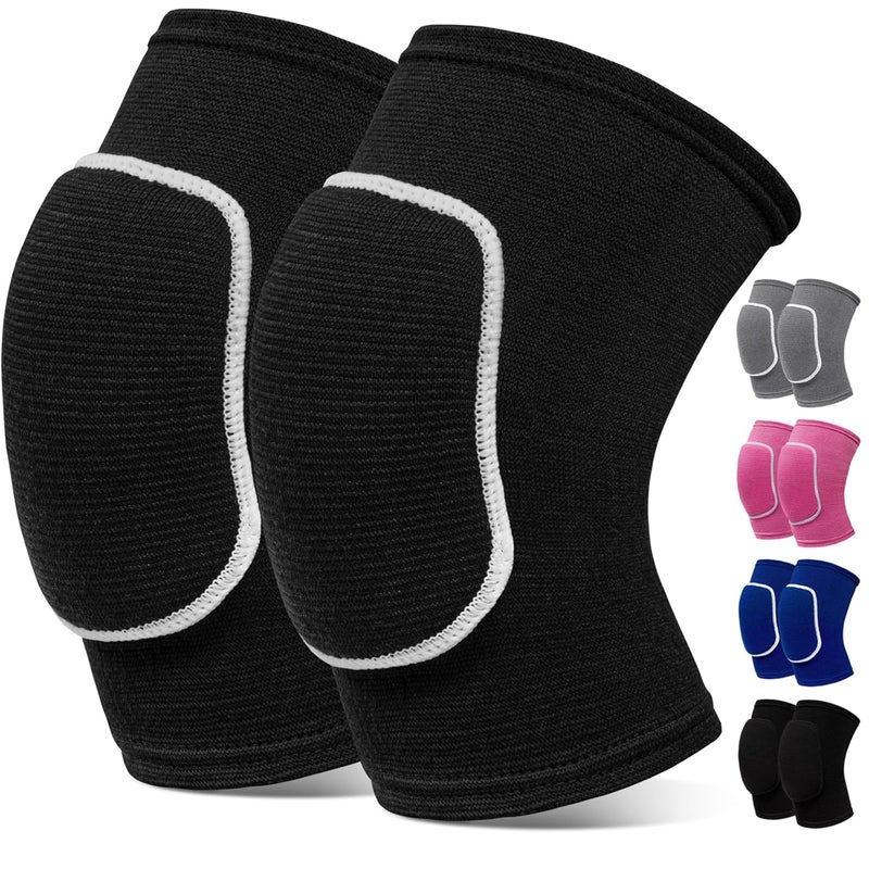 RYBTB Volleyball Knee Pads,Knee Pads for Women,Men,Kids,Girls,Knee Brace for Basketball Volleyball Football Dance Yoga Tennis Running Cycling Workout Climbing (Black White, Medium) - Image 1