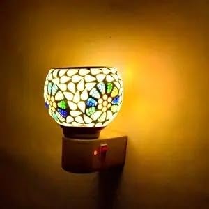 DS ENTERPRISE Lipi Store Ceramic Kapur Dani Electrical Camphor DiffuserHome Fragrance Aroma Glass Kapoor Dani Essential Oil Diffuser Burner Night Lamp2083FabuJ - Image 1