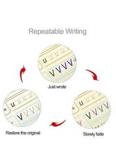 Y&D Practice Copybook Reusable Calligraphy Set for Kids Number Math Drawing Alphabet Handwriting Book, Repeatedly Letter Writing 4 Pack  - Image 2