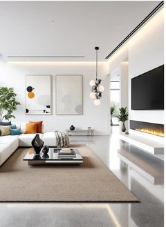 ماركة غير محددة نجف علاقي اطار اسود  قزاز ابيض مع رمادي 6 لمبه  - Image 5
