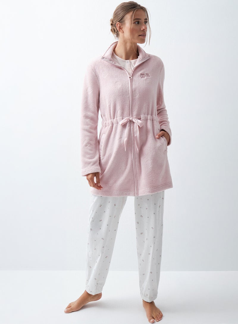 women'secret Long robe with pink belt - Image 3
