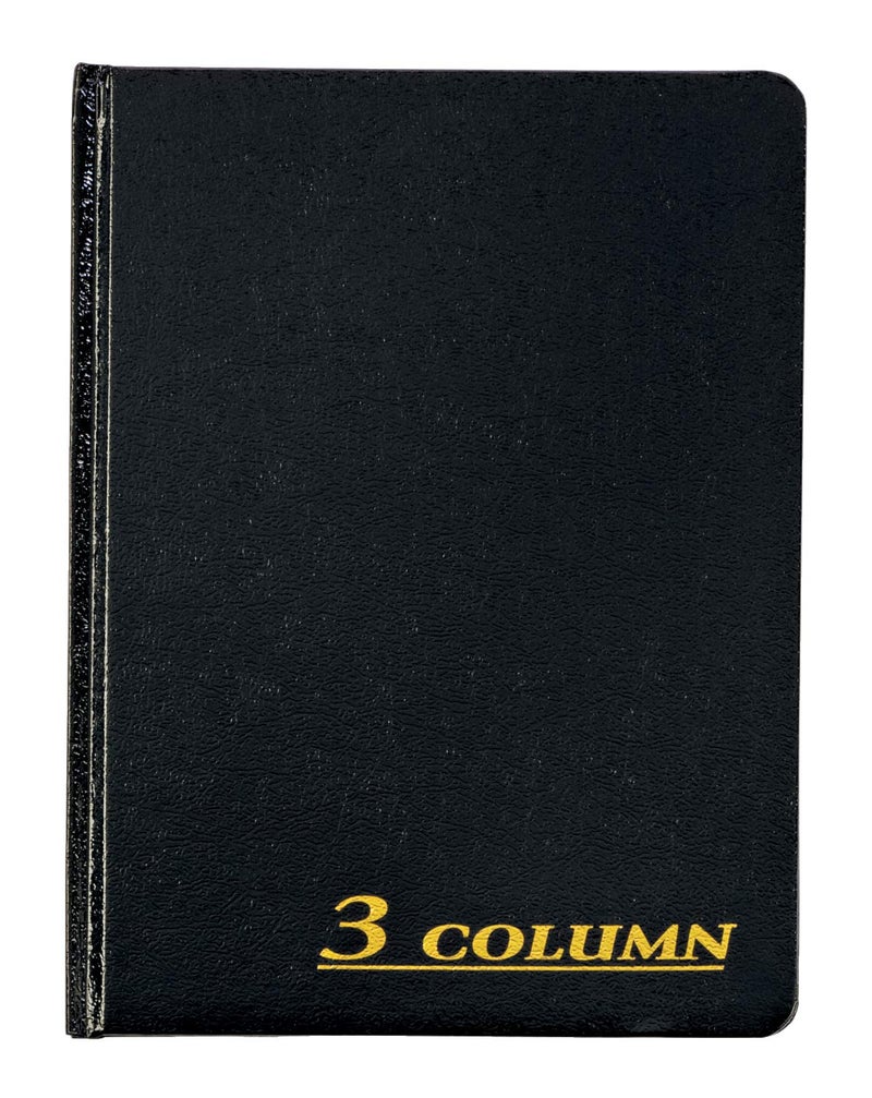 Adams Account Book, 7 x 9.25 Inches, Black, 3-Columns, 80 Pages (ARB8003M) - Image 1