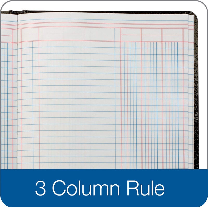 Adams Account Book, 7 x 9.25 Inches, Black, 3-Columns, 80 Pages (ARB8003M) - Image 3