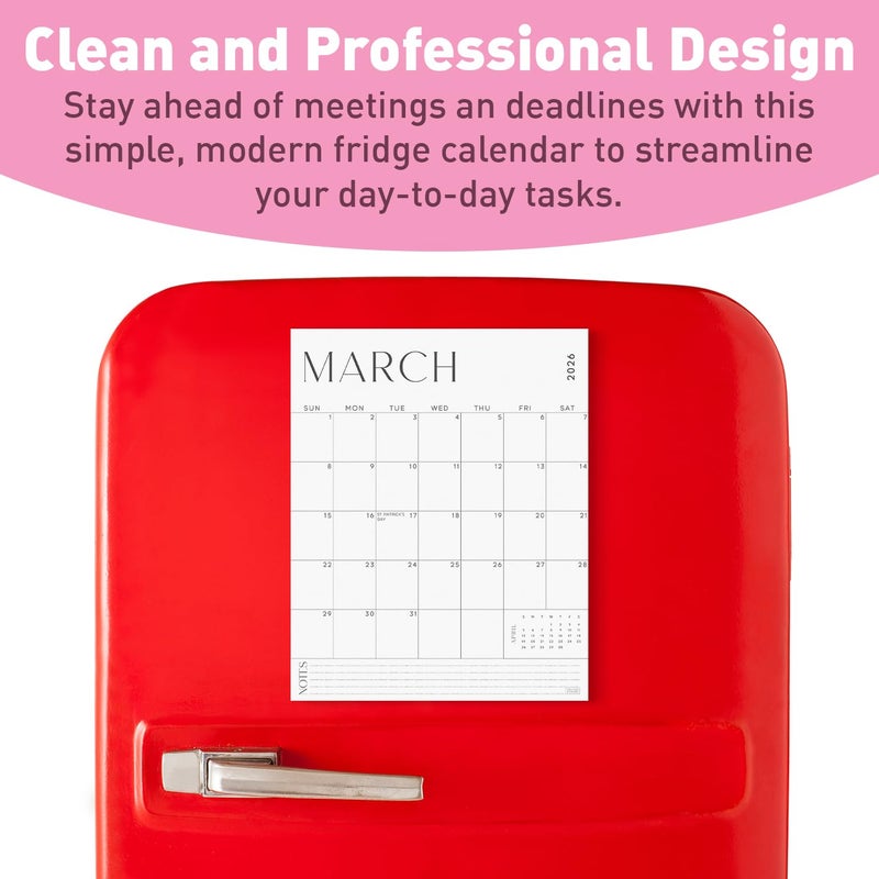 Sweetzer & Orange S&O Modern Magnetic Fridge Calendar from January 2026-June 2027 - Tear-Off Refrigerator Calendar to Track Events & Appointments - 18 Month Magnetic Planner for Fridge for Easy Planning-9.6x12 in. - Image 5