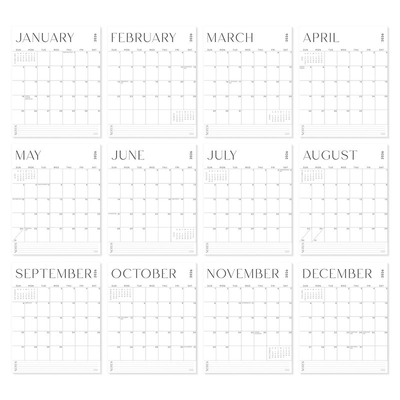 Sweetzer & Orange S&O Modern Magnetic Fridge Calendar from January 2026-June 2027 - Tear-Off Refrigerator Calendar to Track Events & Appointments - 18 Month Magnetic Planner for Fridge for Easy Planning-9.6x12 in. - Image 2