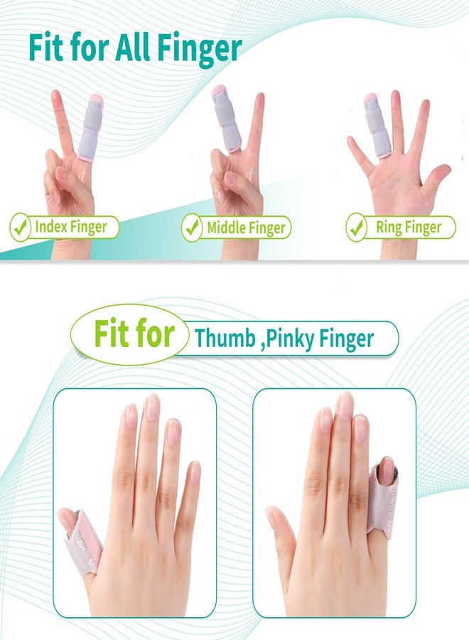 lefeke Trigger Finger Splint 3PCS, 2 Finger Support Braces for Middle, Ring or Index finger with 1 Thumb or Pinky Finger Splint, Broken and Mallet Finger Splints (Pink) - Image 5