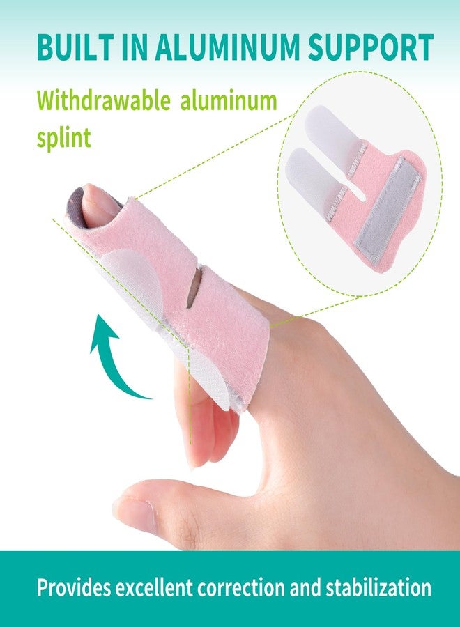 lefeke Trigger Finger Splint 3PCS, 2 Finger Support Braces for Middle, Ring or Index finger with 1 Thumb or Pinky Finger Splint, Broken and Mallet Finger Splints (Pink) - Image 3