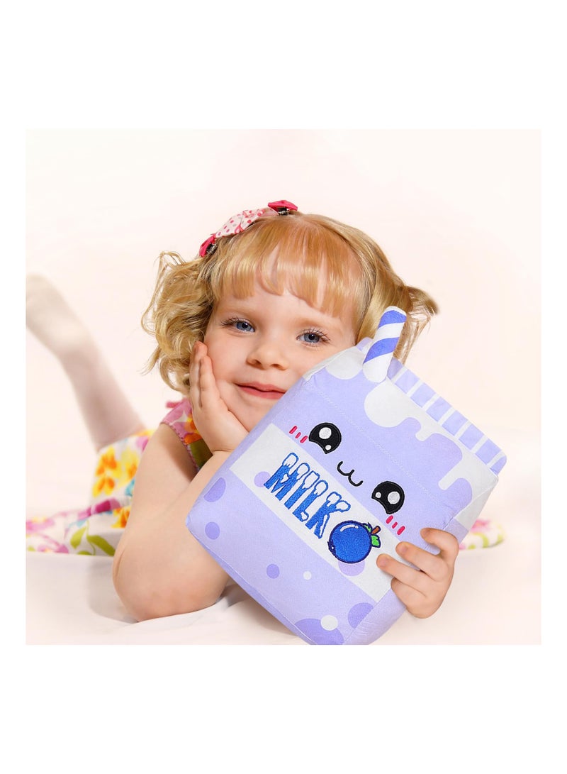 SYOSI Grape Milk Plush Pillow Fruit Tea Cup Stuffed Animal Toys Kawaii Plushie Cartoon Food Shaped Soft Doll Home Hugging Gifts for Kids Purple 9.8In - Image 2