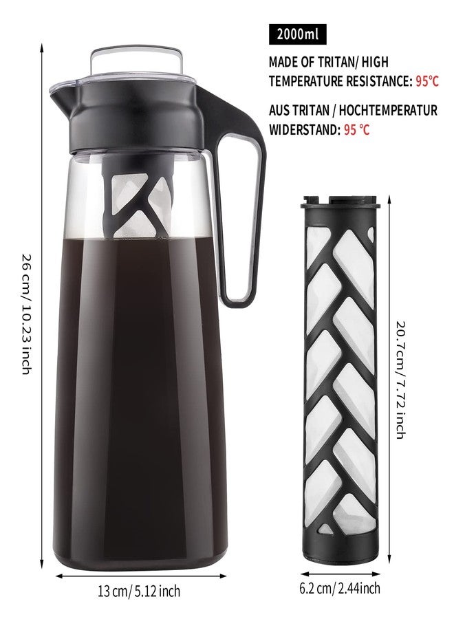 Sivaphe 64oz Cold Brew Coffee Maker Filter Reusable, Replacement Large Ice Coffee/Tea Maker Infuser, 2L Loose Tea Fruit Mesh Infusion Beverage Pitcher Accessory - Image 5