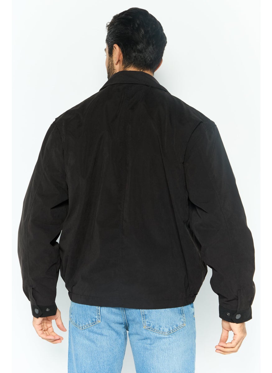 London Fog - Men Plain Jacket Shirt, Black - Image 1