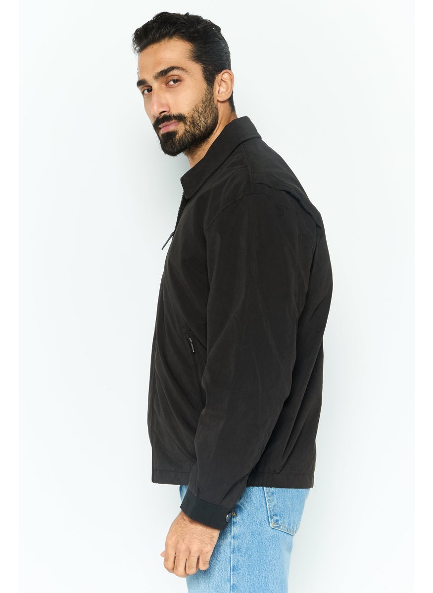 London Fog - Men Plain Jacket Shirt, Black - Image 1