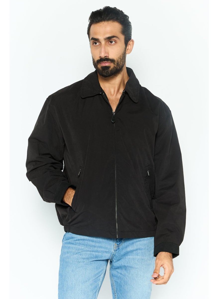 London Fog - Men Plain Jacket Shirt, Black - Image 1