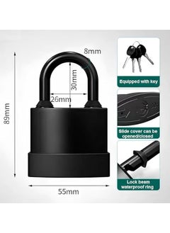 Vroxy Vroxy Waterproof Padlock for Outdoor Security AntiTheft Outdoor Lock with Keys for Office Garden Gym Fence Shed Garage 1Pcs 55mm with 4 Keys  - Image 3