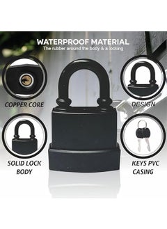 Vroxy Vroxy Waterproof Padlock for Outdoor Security AntiTheft Outdoor Lock with Keys for Office Garden Gym Fence Shed Garage 1Pcs 55mm with 4 Keys  - Image 5