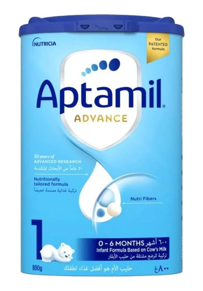 Aptamil Advance 1 Nutritionally Tailored Formula for Infants 0-6 Months, 800g