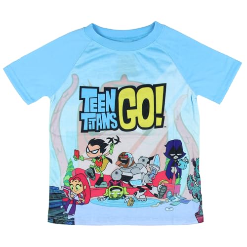 INTIMO Teen Titans GO! Little Boys' 'Superhero' Pajama Short Set, Blue, 6/7 - Image 5