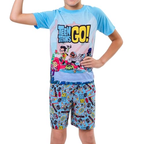 INTIMO Teen Titans GO! Little Boys' 'Superhero' Pajama Short Set, Blue, 6/7 - Image 3