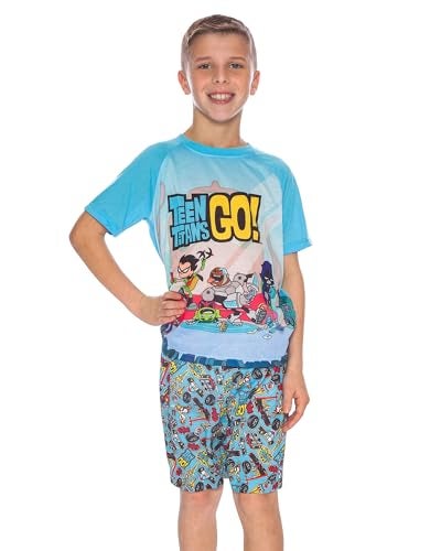 INTIMO Teen Titans GO! Little Boys' 'Superhero' Pajama Short Set, Blue, 6/7 - Image 1