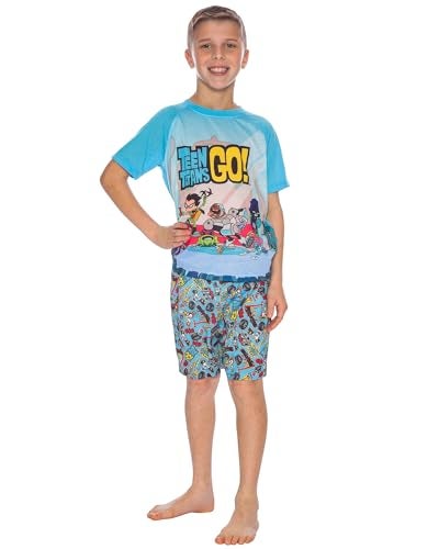 INTIMO Teen Titans GO! Little Boys' 'Superhero' Pajama Short Set, Blue, 6/7 - Image 4