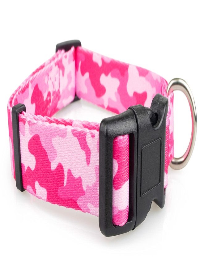 Limeloot Pink Camo Dog Collar for Female and Male Dogs, Medium - Image 1