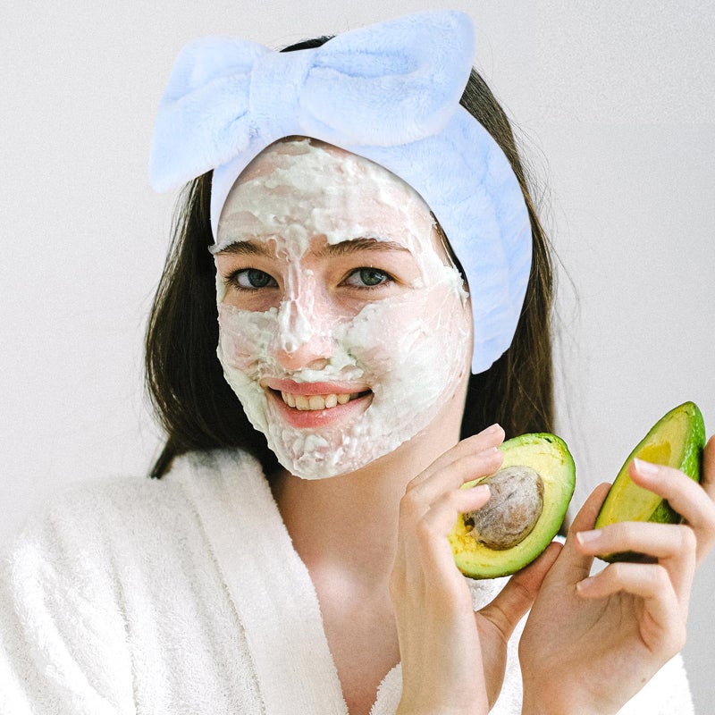 Ondder 8 Pcs Blue Spa Headbands - Fuzzy Terry Cloth Face Wash Headbands for Women's Makeup & Skin Care - Image 4