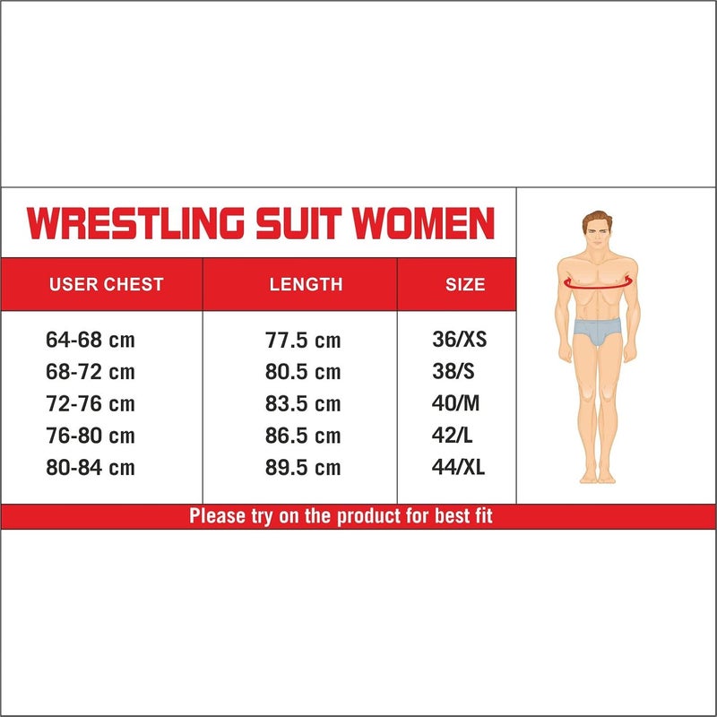 USI UNIVERSAL Wrestling Suit Costume Dress For Women, (Blue, Size M) Wrestling Singlet With Nylon Elastane Fabric 210 Gsm, Irritation Free Flat Lock Seam, Grip Elastic On Bottom Hole - Image 3