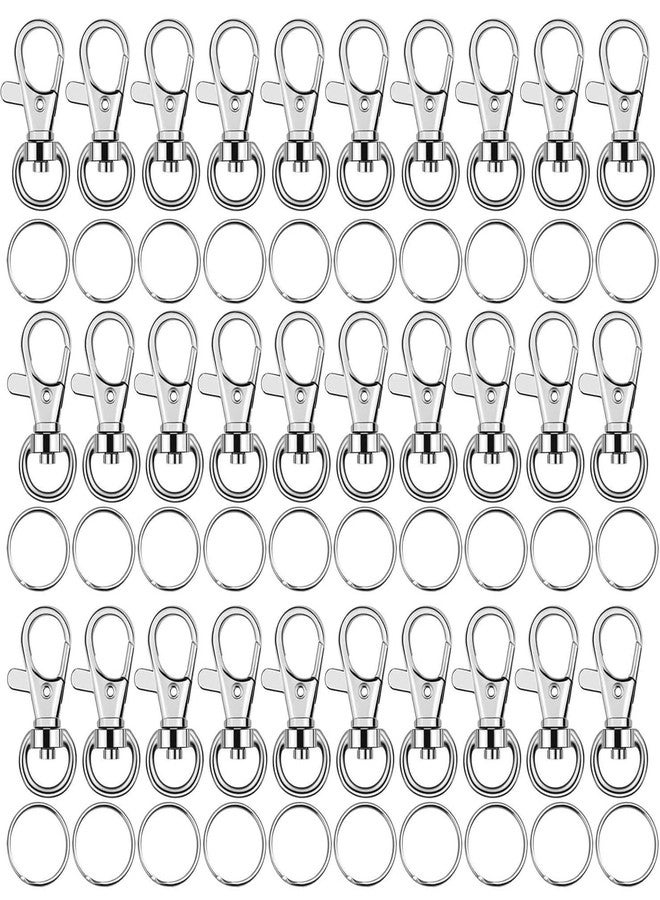 anezus Key Chain Swivel Hooks, Anezus 100pcs Keychain Hardware Metal Swivel Snap Hook Lanyard Clips Hooks with Keychain Rings for Keychain Hardware and Lanyard Charms - Image 1