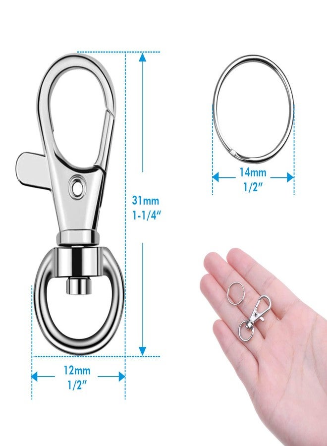 anezus Key Chain Swivel Hooks, Anezus 100pcs Keychain Hardware Metal Swivel Snap Hook Lanyard Clips Hooks with Keychain Rings for Keychain Hardware and Lanyard Charms - Image 4