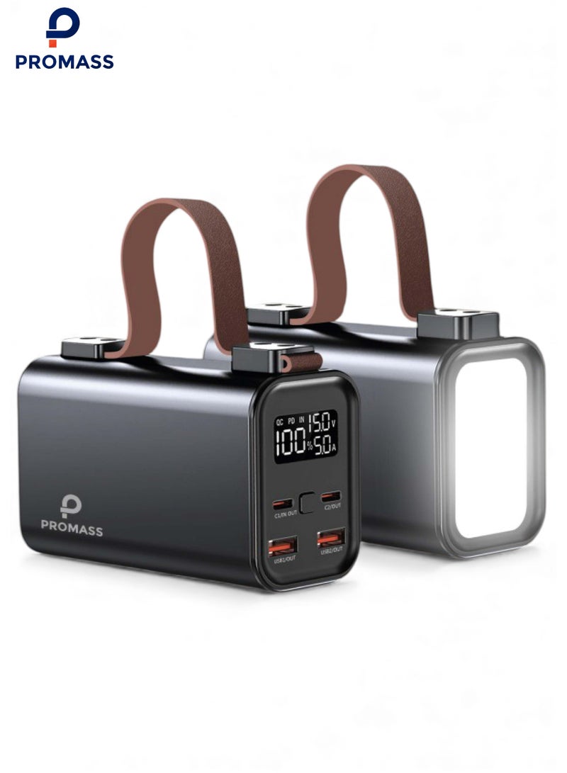 بروماس باور بانك محمول 30000 مللي امبير في الساعة 100 واط شحن سريع للبطارية الخارجية مع 4 منافذ، شاحن محمول USB C مع اضاءة LED، متوافق مع ايفون 15 14 13 12 برو (صنعت وفقاً لمعايير النقل الجوي و آمنه لركوب الطائرة) - Image 1