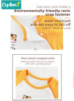 Bybeo Baby Short Sleeve Round Neck Bodysuit with Bib and Headband, Infant Cute Onesies for Newborn Boys and Girls  - Image 4