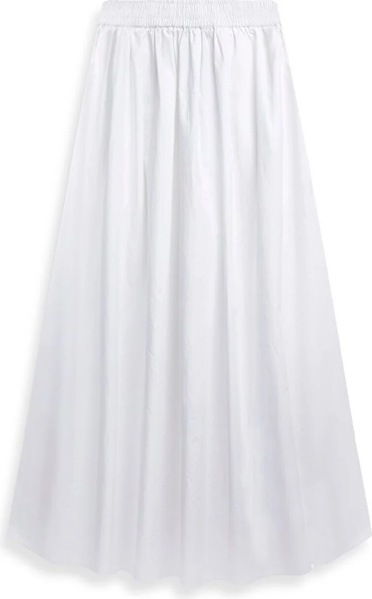 Women's Basic Midi White Skirt