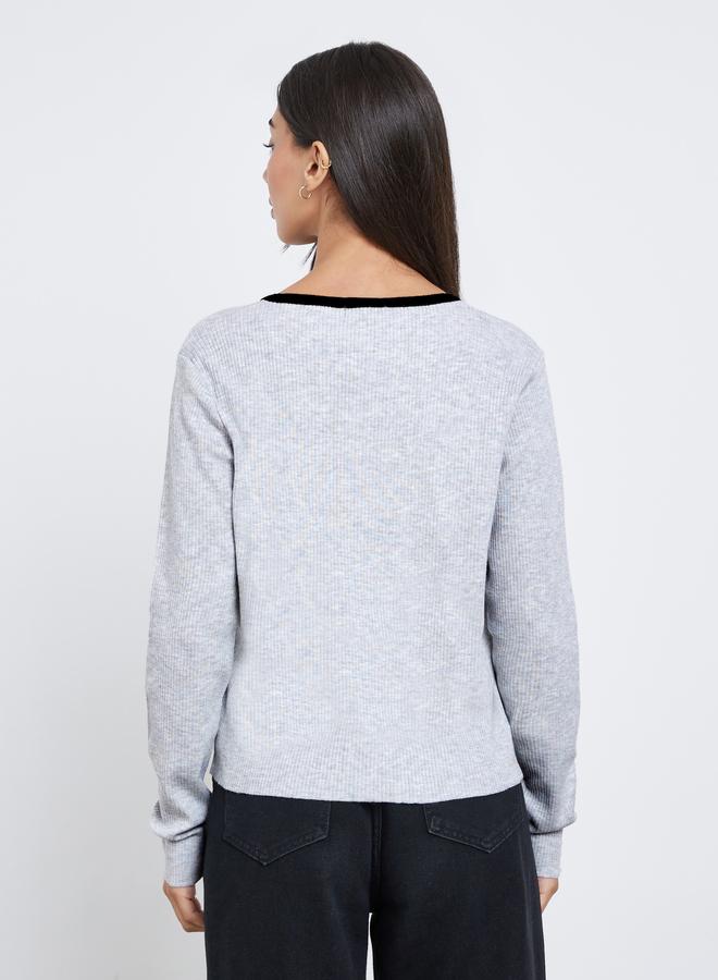 Styli 2-Piece Ribbed Knit Cardigan with Cami - Image 5