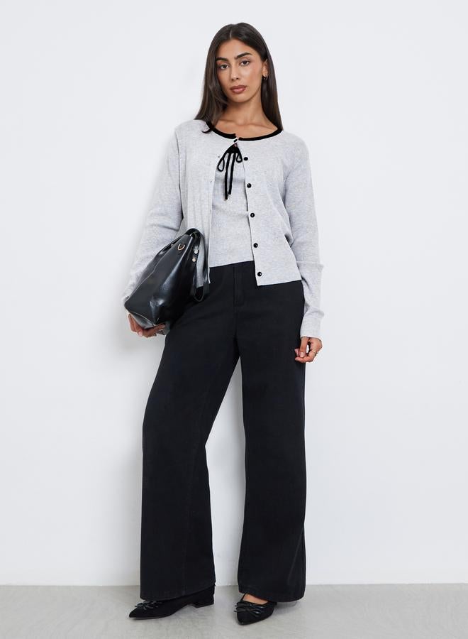 Styli 2-Piece Ribbed Knit Cardigan with Cami - Image 2