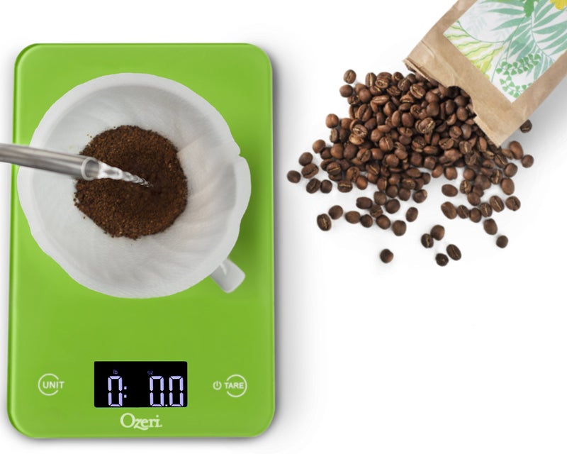 Ozeri Touch Professional Tempered Glass Digital Kitchen Scale, Lime Green - Image 3