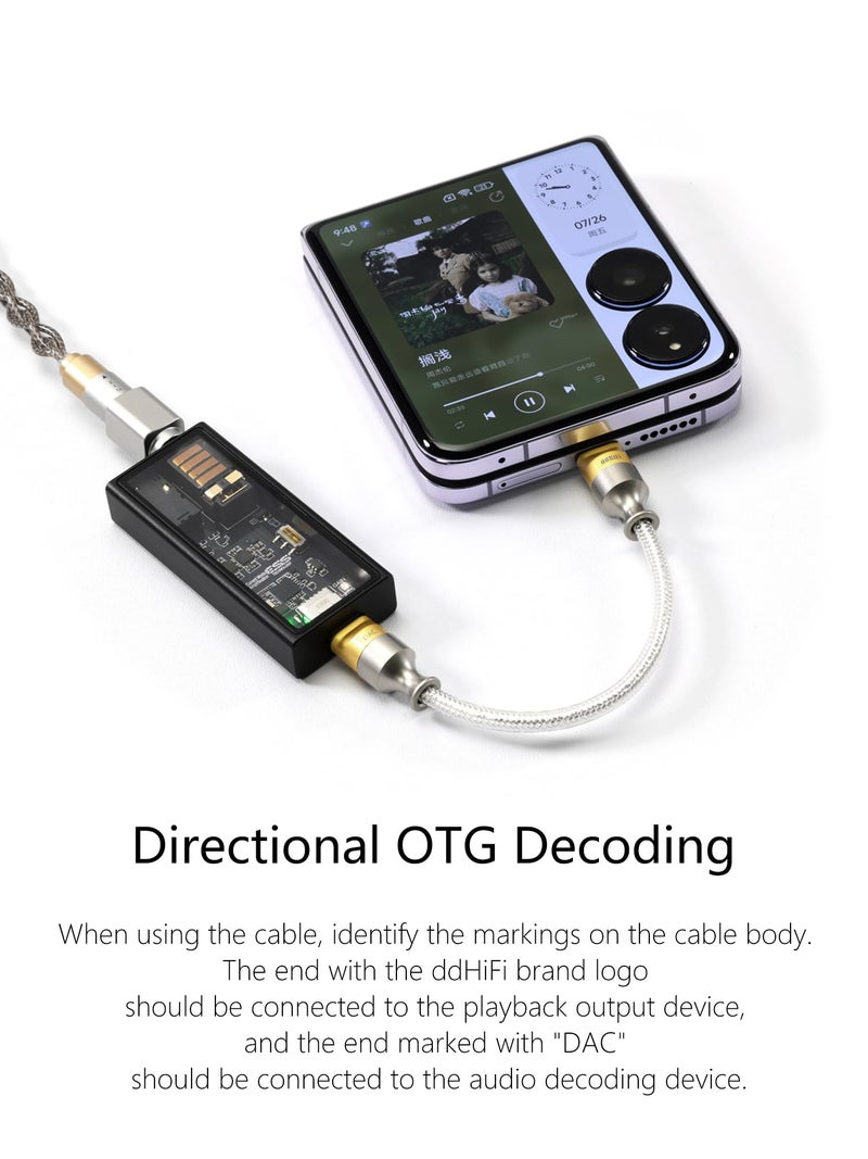 ddHiFi TC05 M2 USB-C 2.0 to USB-C OTG 9 cm Decoding Data Cable, Reversed Usage Can Be Used for Emergency Charging - Image 4
