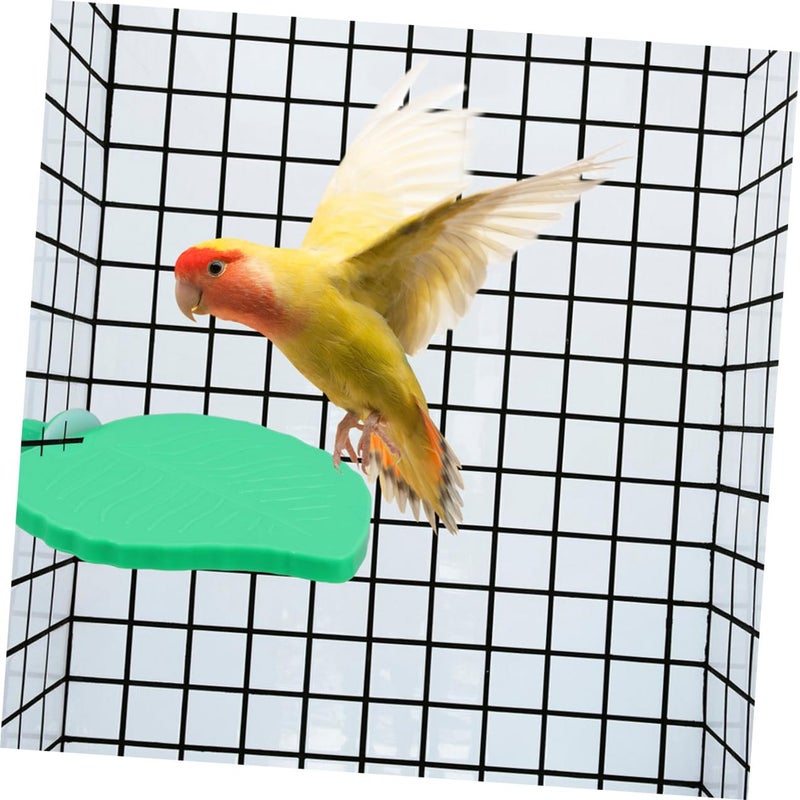 2 Pack Rough Surface Parrot Perches Leaf Shape Bird Cage Accessories for Cockatiels Parakeets - Image 5