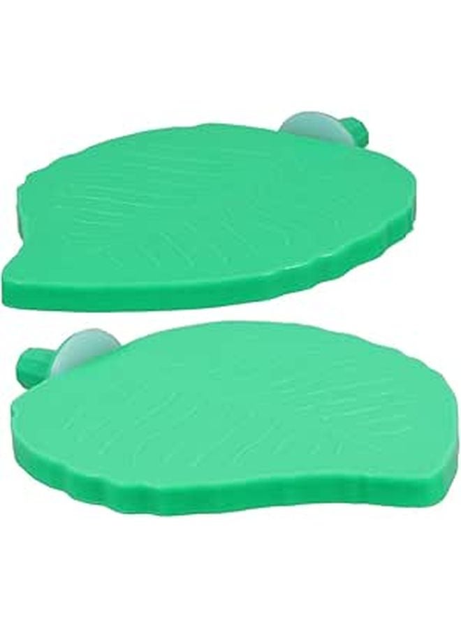 2 Pack Rough Surface Parrot Perches Leaf Shape Bird Cage Accessories for Cockatiels Parakeets - Image 1