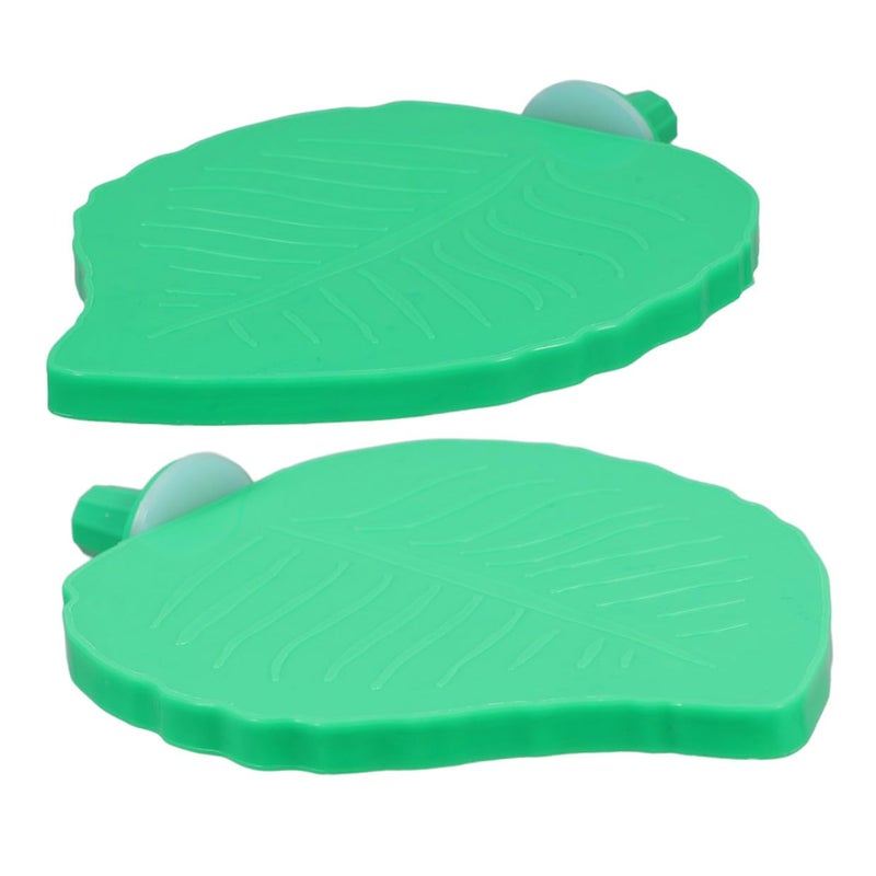 2 Pack Rough Surface Parrot Perches Leaf Shape Bird Cage Accessories for Cockatiels Parakeets - Image 2