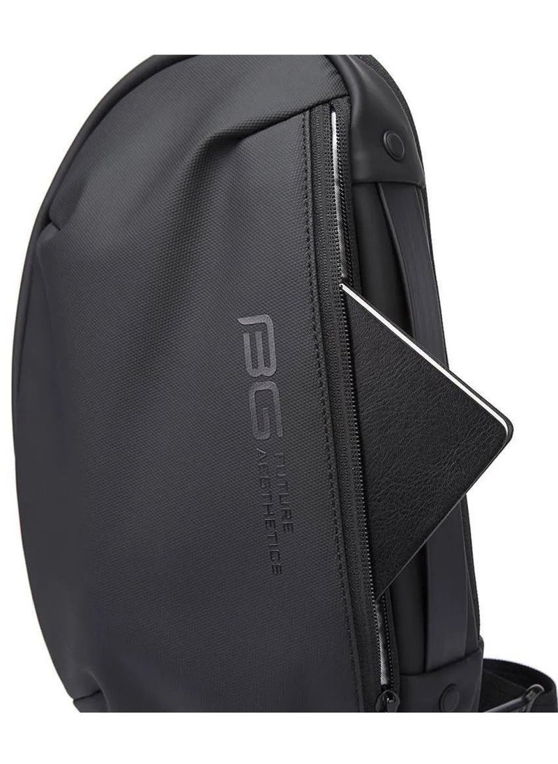 BANGE - Bange Men Epithelium Coating Waterproof Crossbody Chest Bag with USB Port, Size: 34 x 19 x 6cm(Black) - Image 1