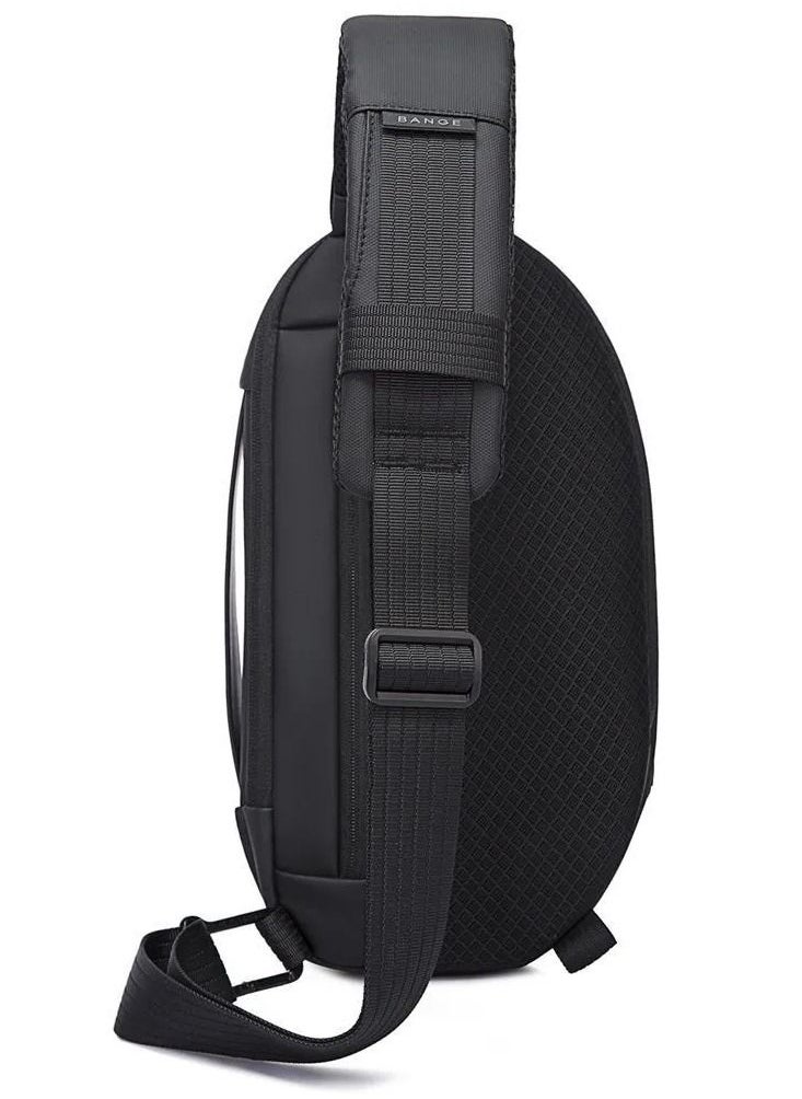 BANGE - Bange Men Epithelium Coating Waterproof Crossbody Chest Bag with USB Port, Size: 34 x 19 x 6cm(Black) - Image 1