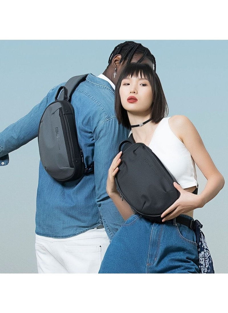 BANGE - Bange Men Epithelium Coating Waterproof Crossbody Chest Bag with USB Port, Size: 34 x 19 x 6cm(Black) - Image 1