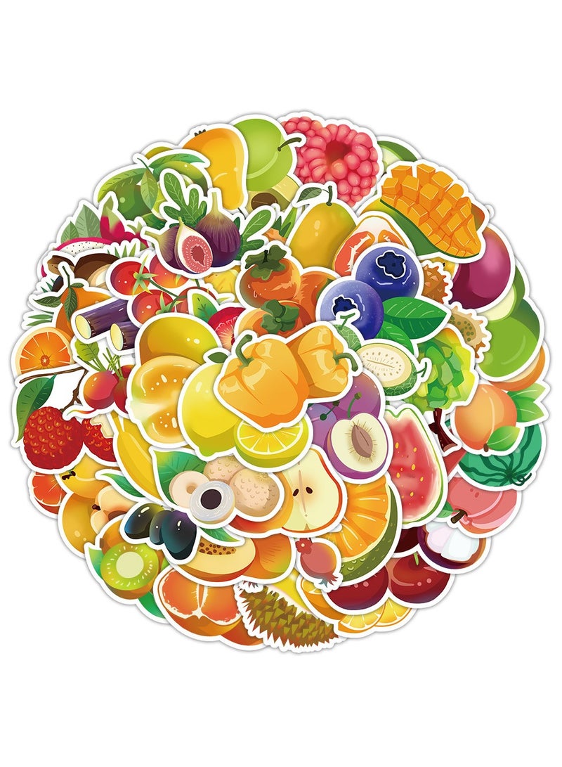 قوس قزح أورينبو 60 قطعة من ملصقات الفاكهة الكرتونية للحرف اليدوية وملصقات الفاكهة الجمالية لأجهزة الكمبيوتر المحمولة وزجاجات المياه ودفاتر القصاصات والمزيد من ملصقات الإبداع اللطيفة لجميع الأعمار - Image 1