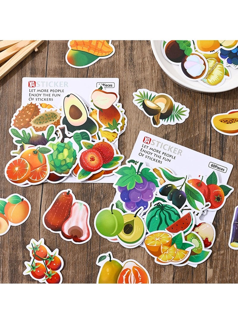 قوس قزح أورينبو 60 قطعة من ملصقات الفاكهة الكرتونية للحرف اليدوية وملصقات الفاكهة الجمالية لأجهزة الكمبيوتر المحمولة وزجاجات المياه ودفاتر القصاصات والمزيد من ملصقات الإبداع اللطيفة لجميع الأعمار - Image 3