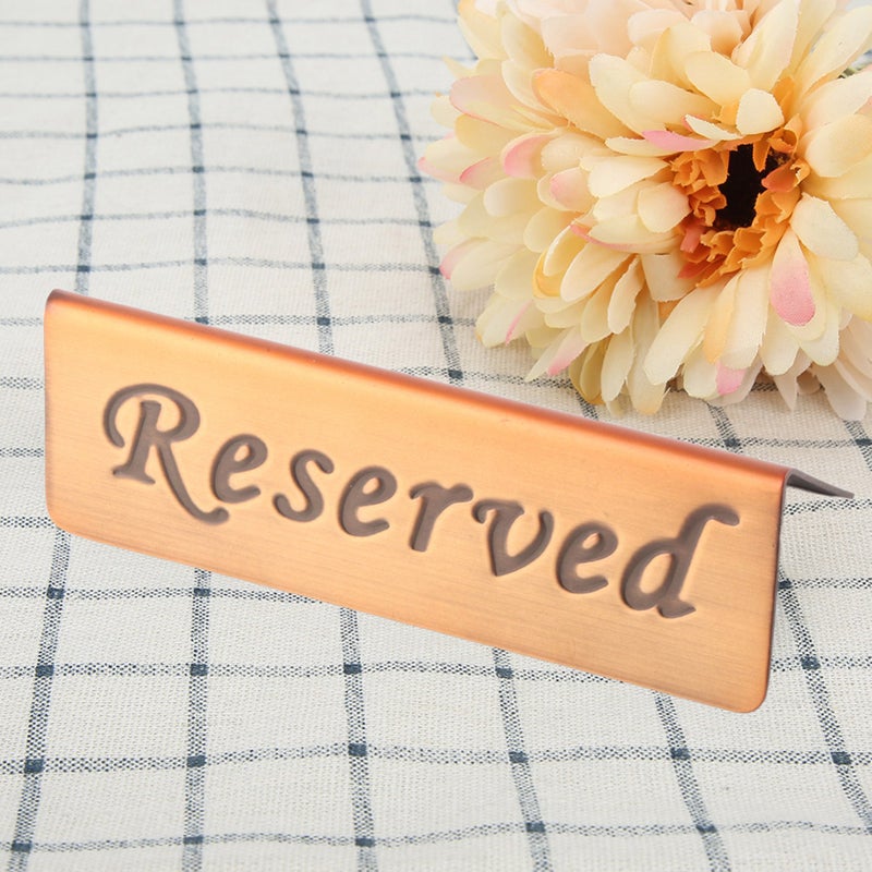 Stainless Steel Double Side Food Service Reserved Table Sign for Restaurant Bar Pub - Image 2