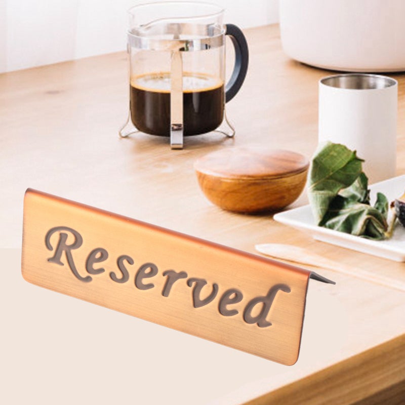 Stainless Steel Double Side Food Service Reserved Table Sign for Restaurant Bar Pub - Image 5