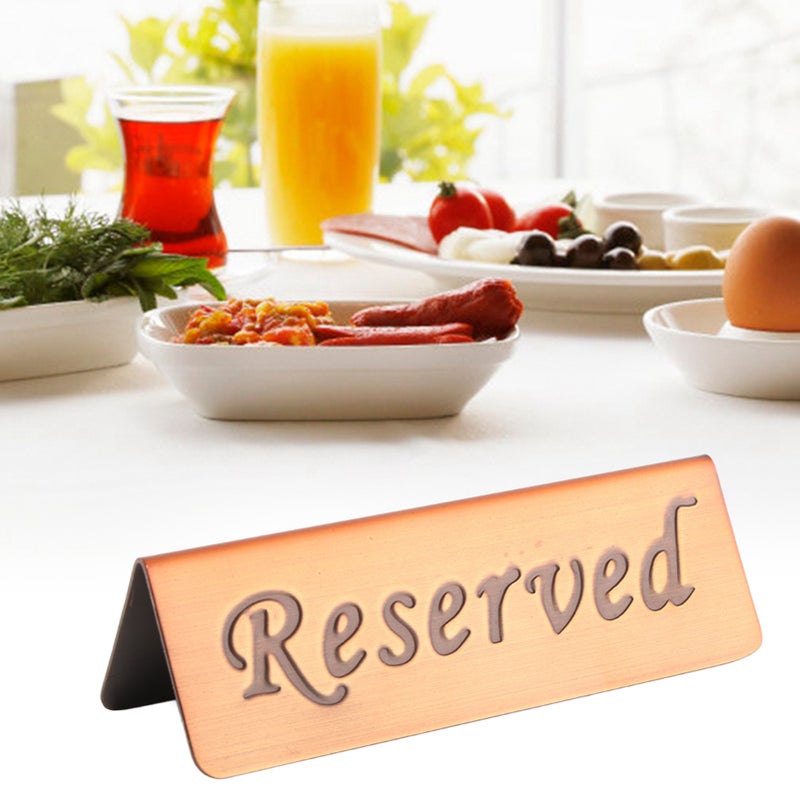 Stainless Steel Double Side Food Service Reserved Table Sign for Restaurant Bar Pub - Image 1