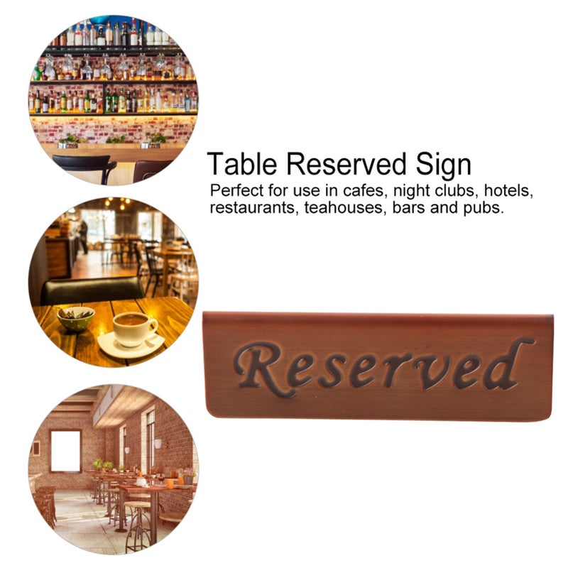 Stainless Steel Double Side Food Service Reserved Table Sign for Restaurant Bar Pub - Image 3