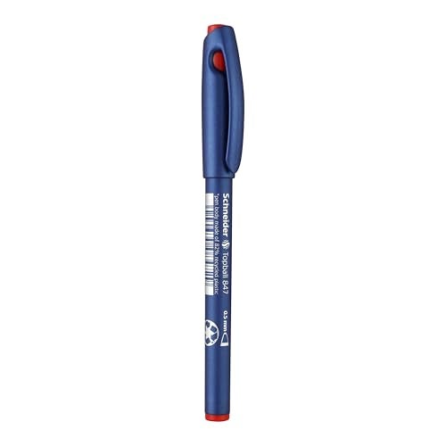 Luxor Schneider Topball 847 Roller Ball Pen - Red| Pack of 2 | 0.5mm Conical Tip | Eco-friendly| Cap Off 2-3 Days - Image 2